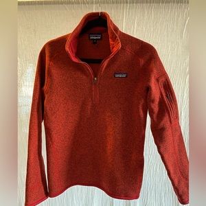 Patagonia Better Sweater Women’s Medium Red 1/4 Zip Pullover fleece lined jacket